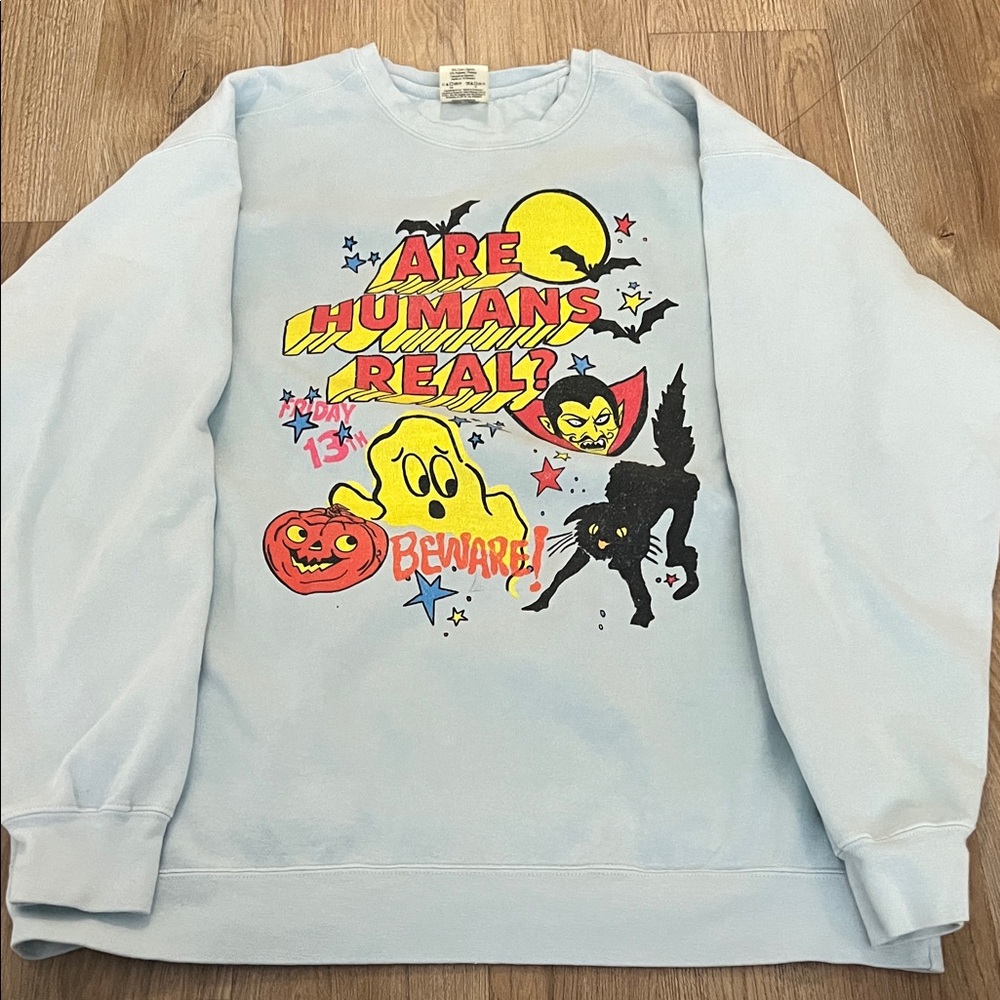 Kristen Jones “Are Humans Real?” Halloween 2024 Sweatshirt